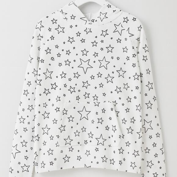 Frank & Eileen Tee Lab Black & White Star Printed Hoodie Size XS - Picture 1 of 8